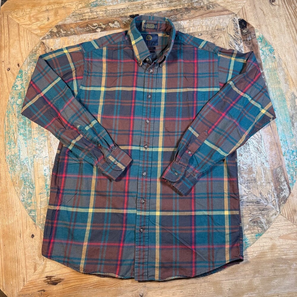 Vintage Viyella Flannel Button Down L Wool blend Gorpcore Outdoors Lumberjack